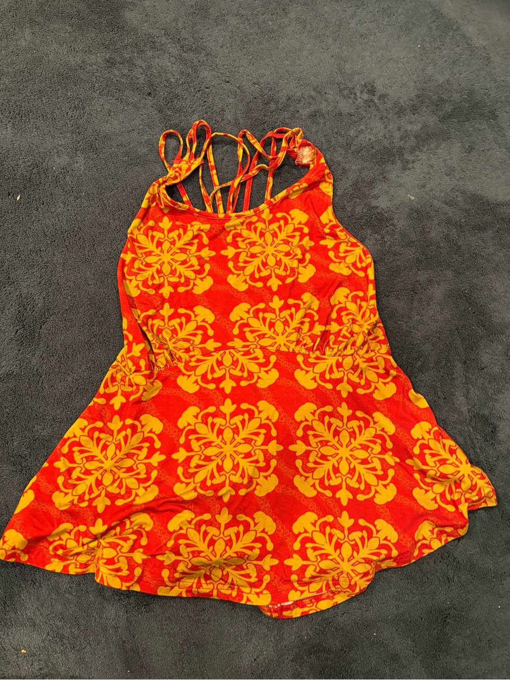 LEX BREEZY Women's Orange Floral Tank Top